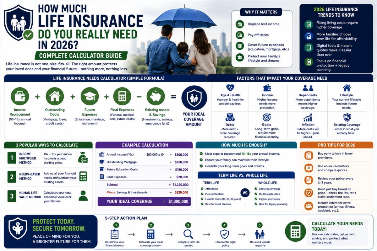 How Much Life Insurance Do You Need? 2026 Calculator Guide