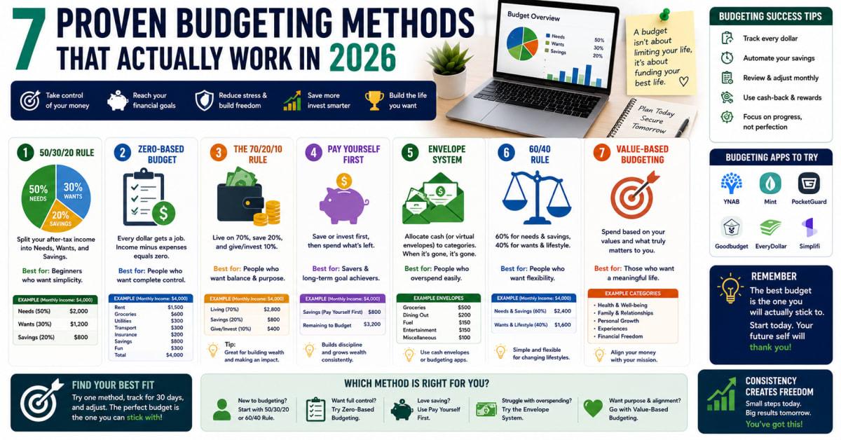7 Proven Budgeting Methods That Actually Work in 2026