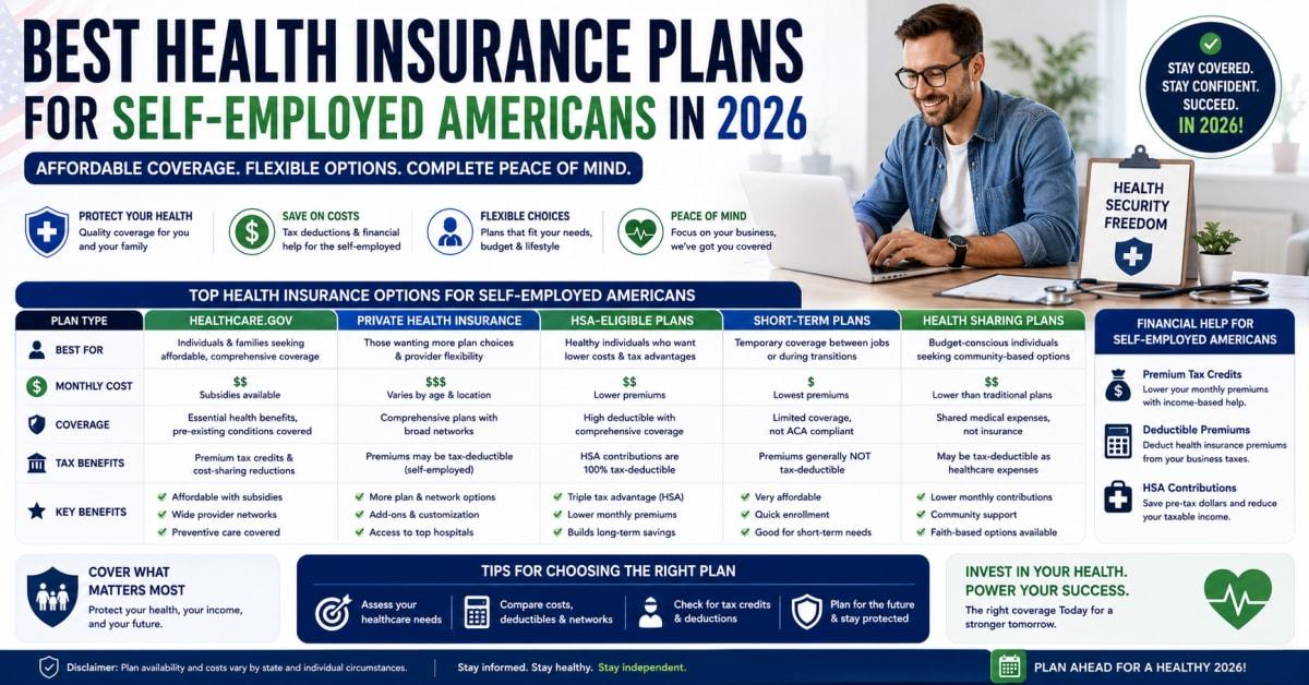 Best Health Insurance for Self-Employed Americans 2026